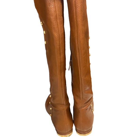 MICHAEL KORS | AILEE GOLD STUD BOOTS SZ 7 - Picture 7 of 16